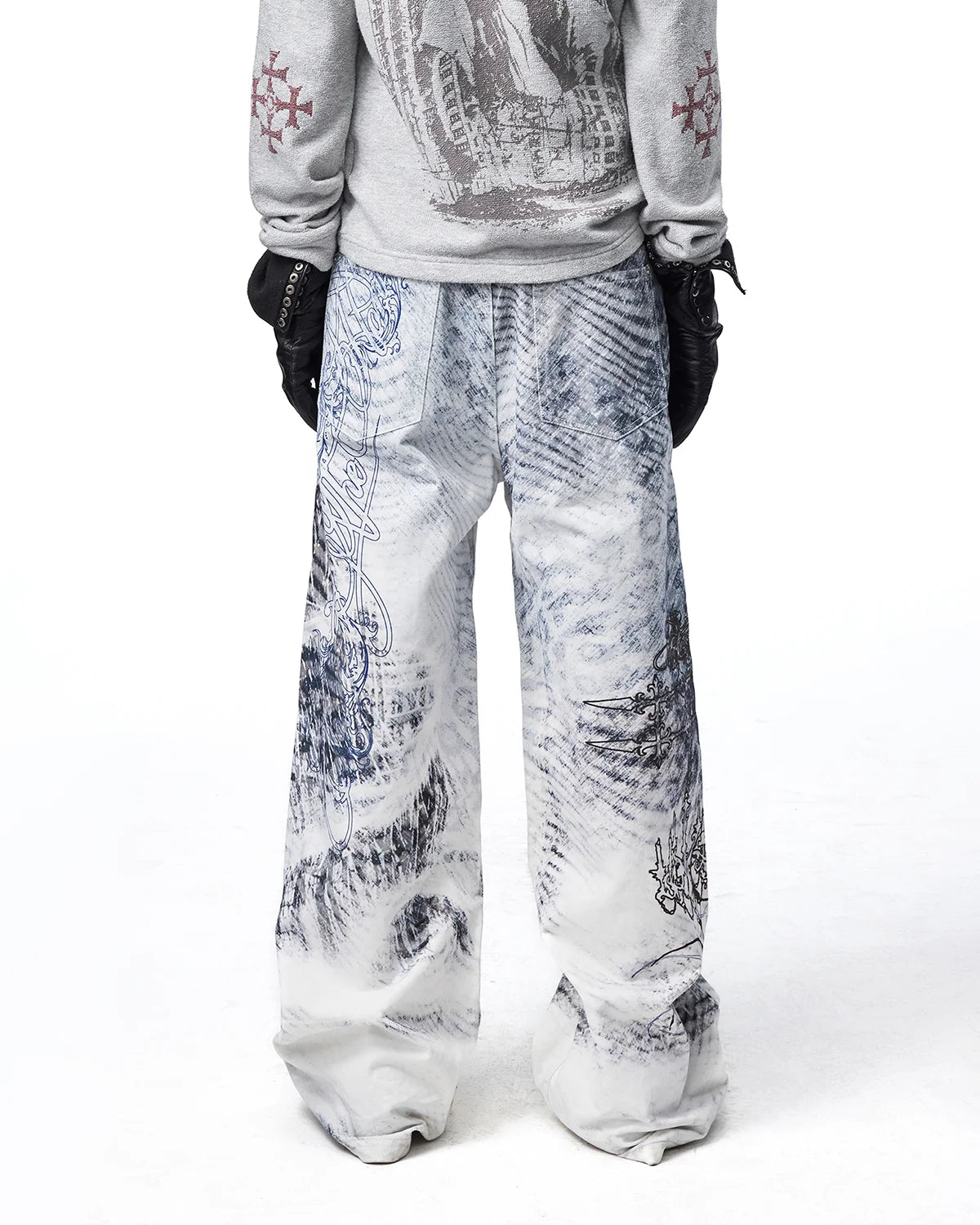 EMO Tatlin Tower Printed Straight-Leg Pants Back View