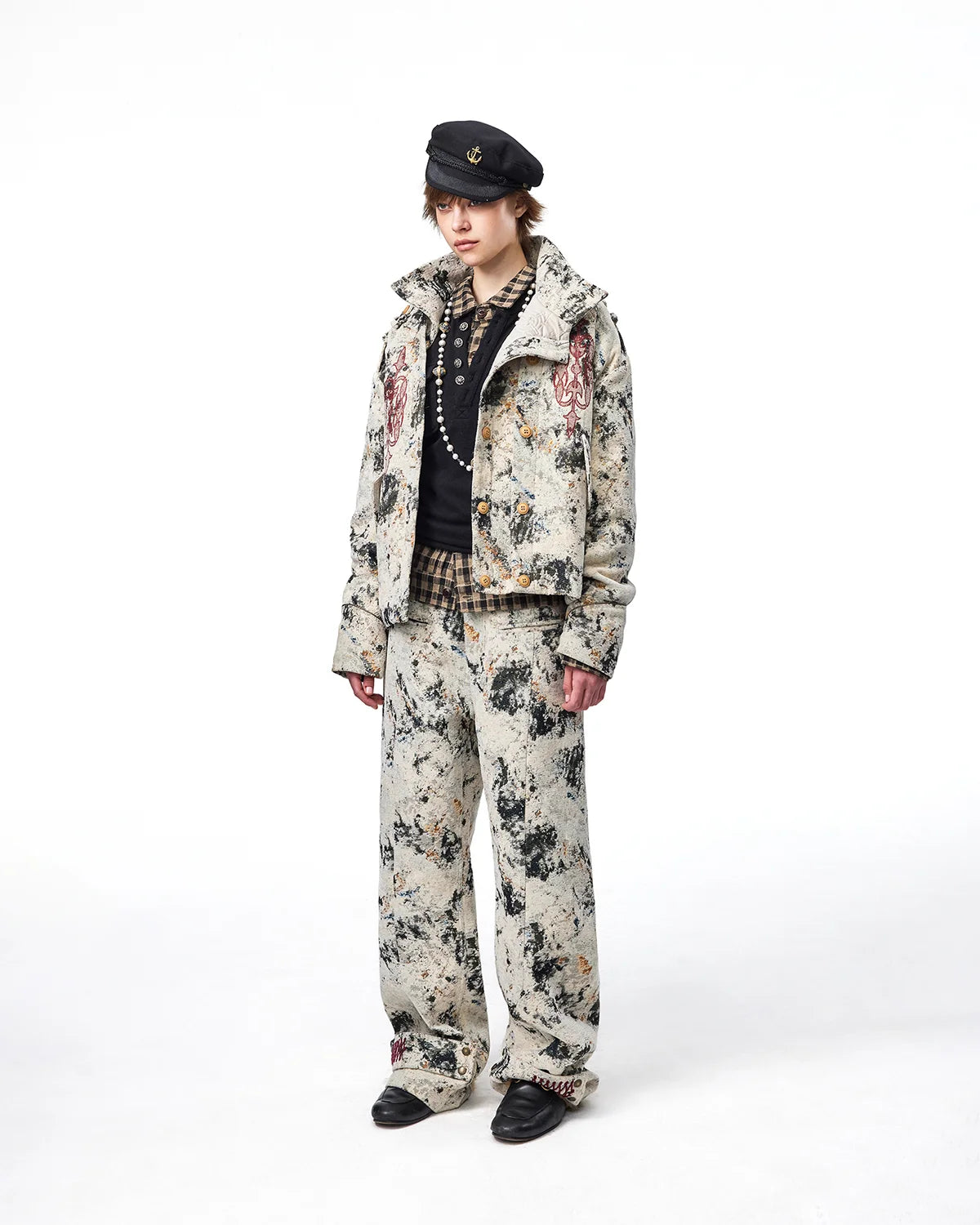 EMO Chenille Sofa Fabric Button-Front Jacket