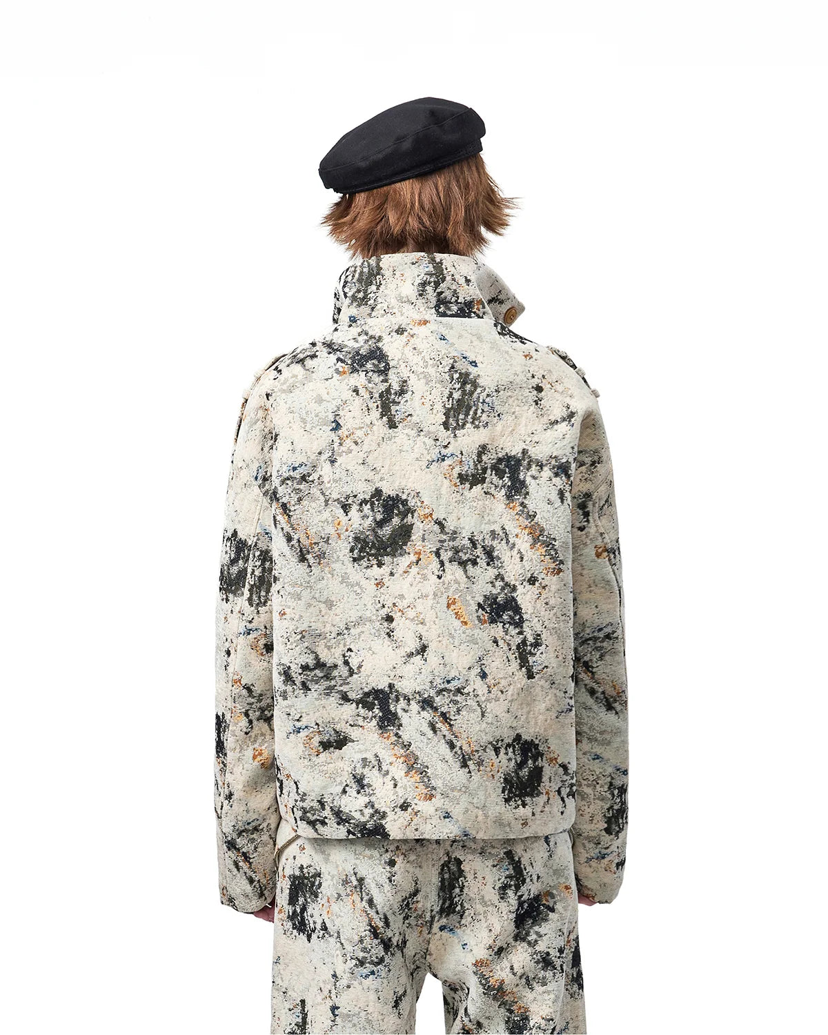EMO Chenille Sofa Fabric Button-Front Jacket