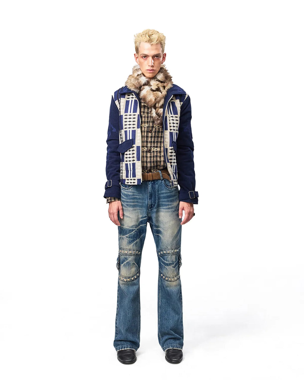 EMO Square Studded Slim Fit Jeans