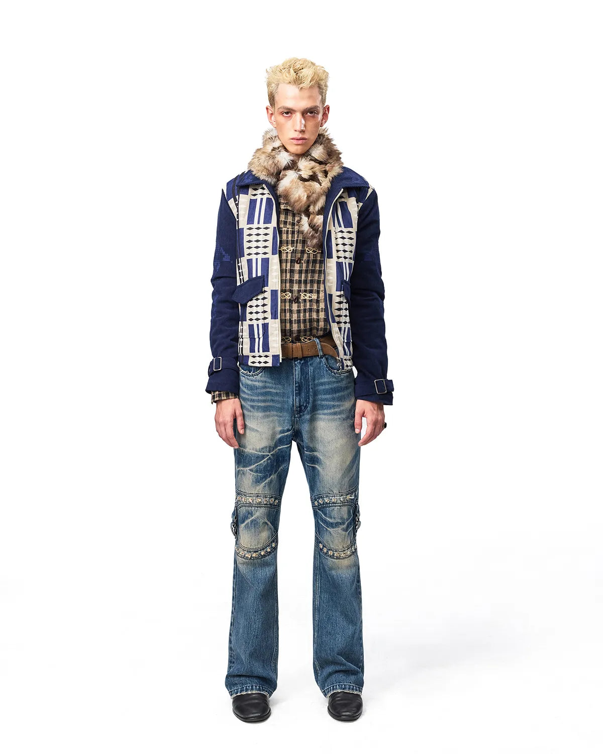 EMO Square Studded Slim Fit Jeans