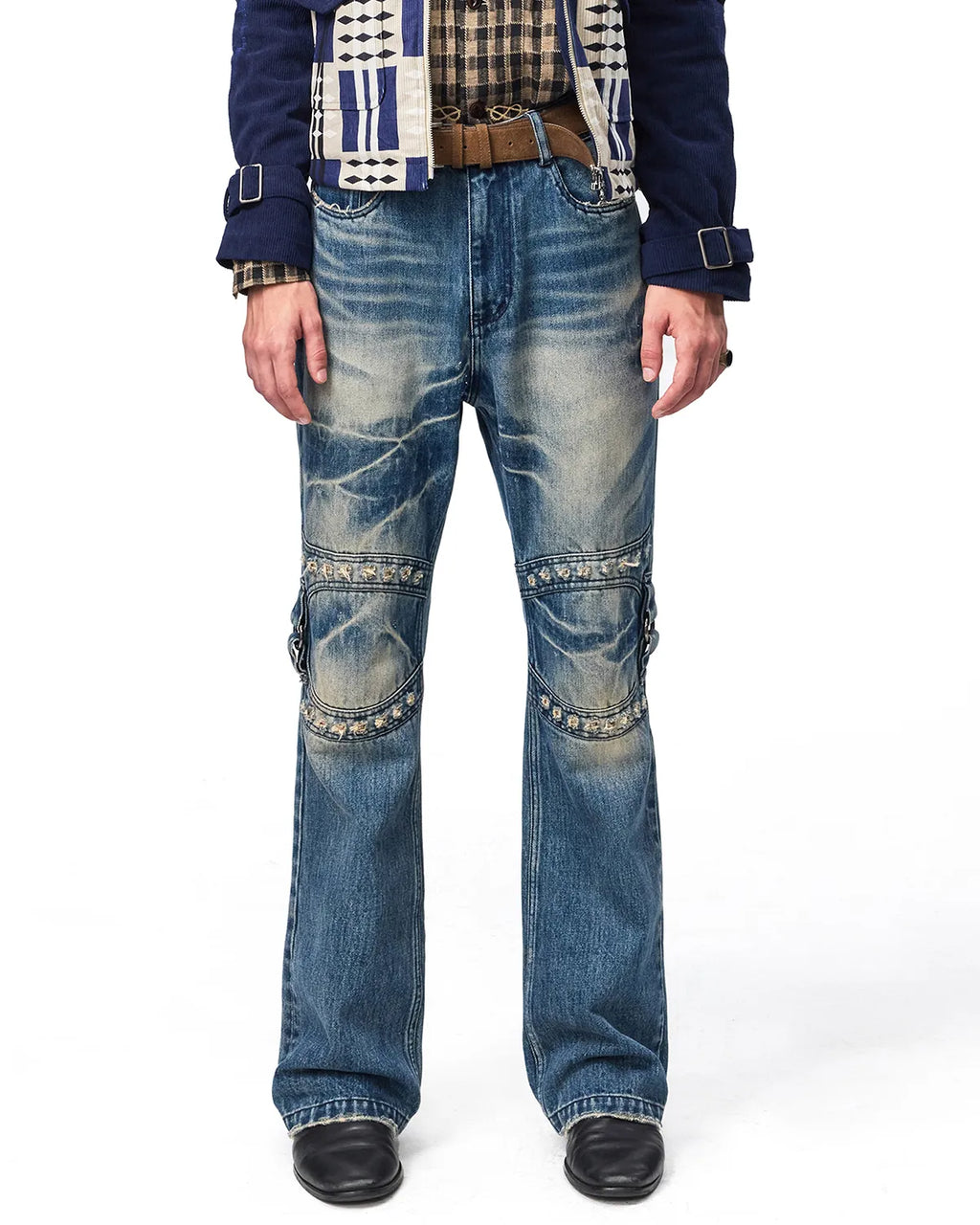 EMO Square Studded Slim Fit Jeans