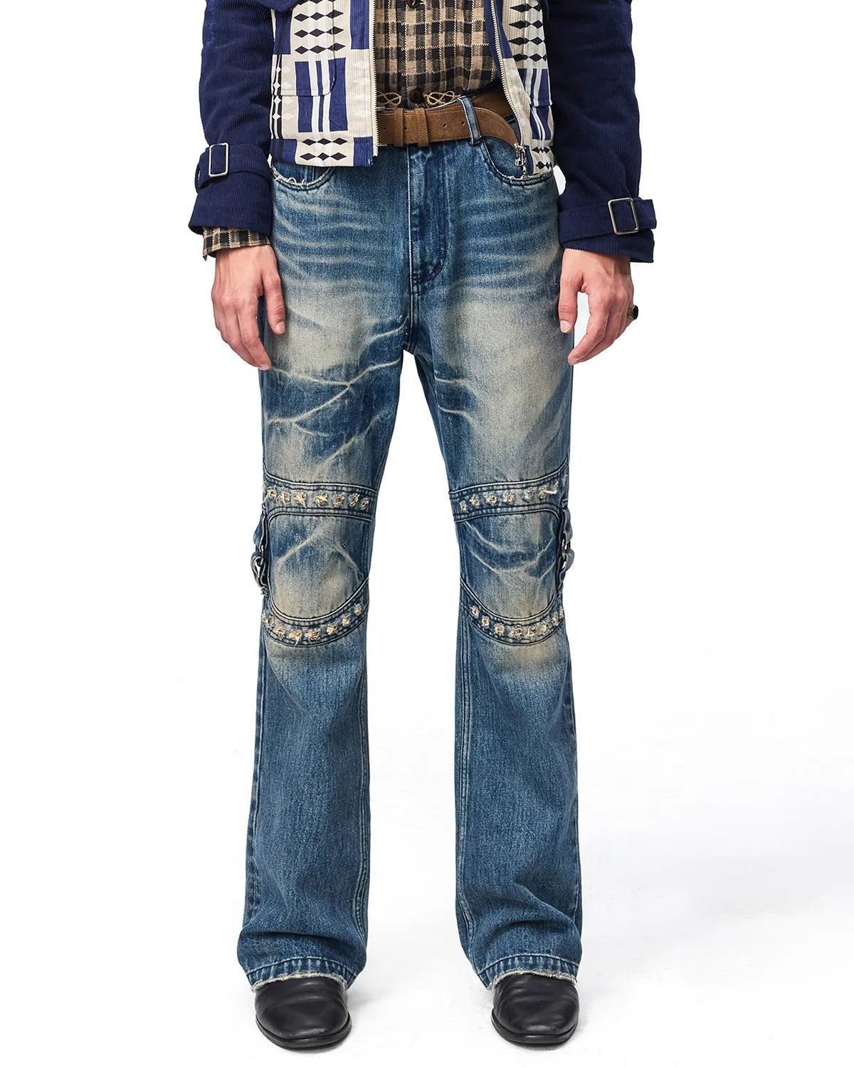 EMO Square Studded Slim Fit Jeans