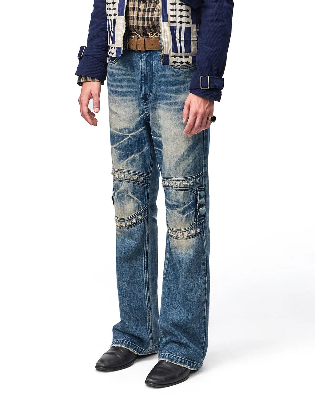 EMO Square Studded Slim Fit Jeans