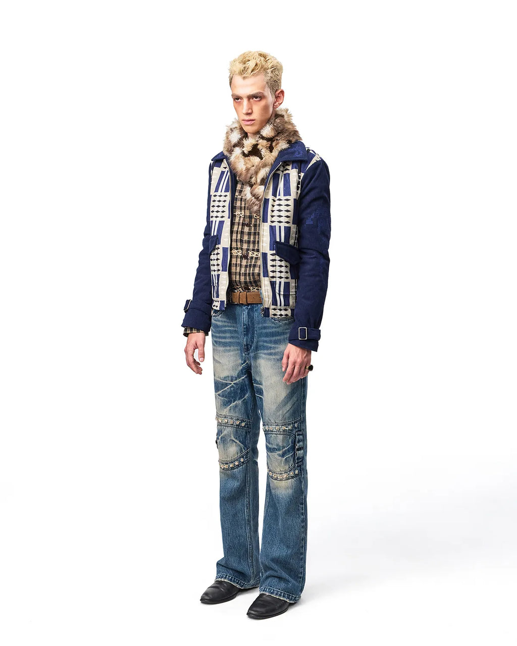 EMO Square Studded Slim Fit Jeans