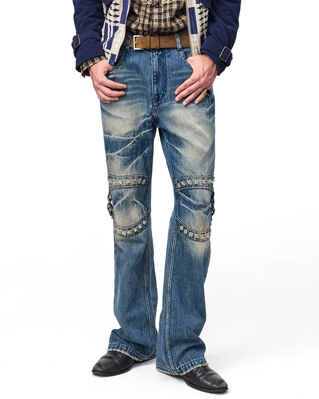 EMO Square Studded Slim Fit Jeans