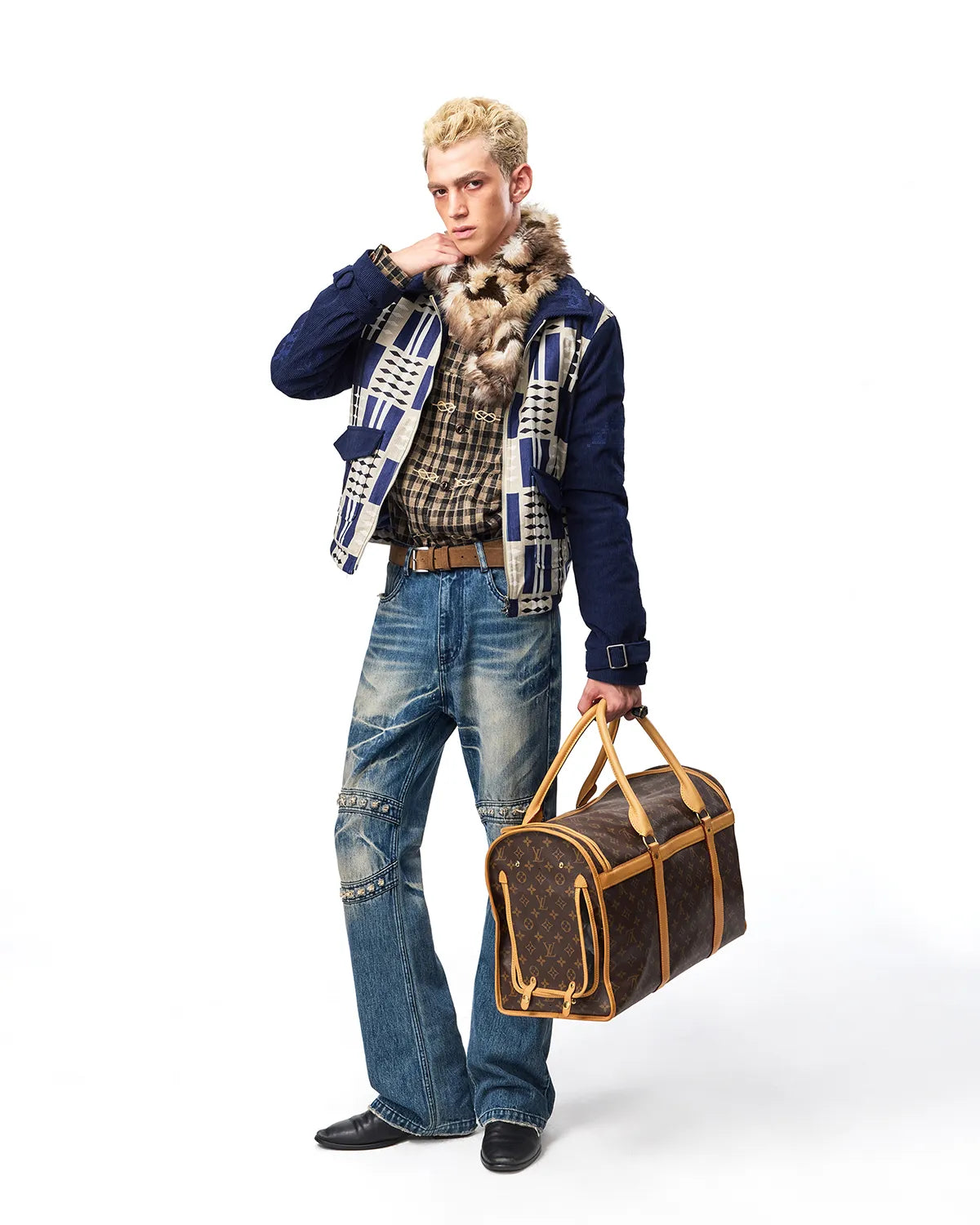 EMO Square Studded Slim Fit Jeans