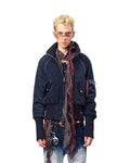 EMO Ribbed Collar Bomber Jacket Front View