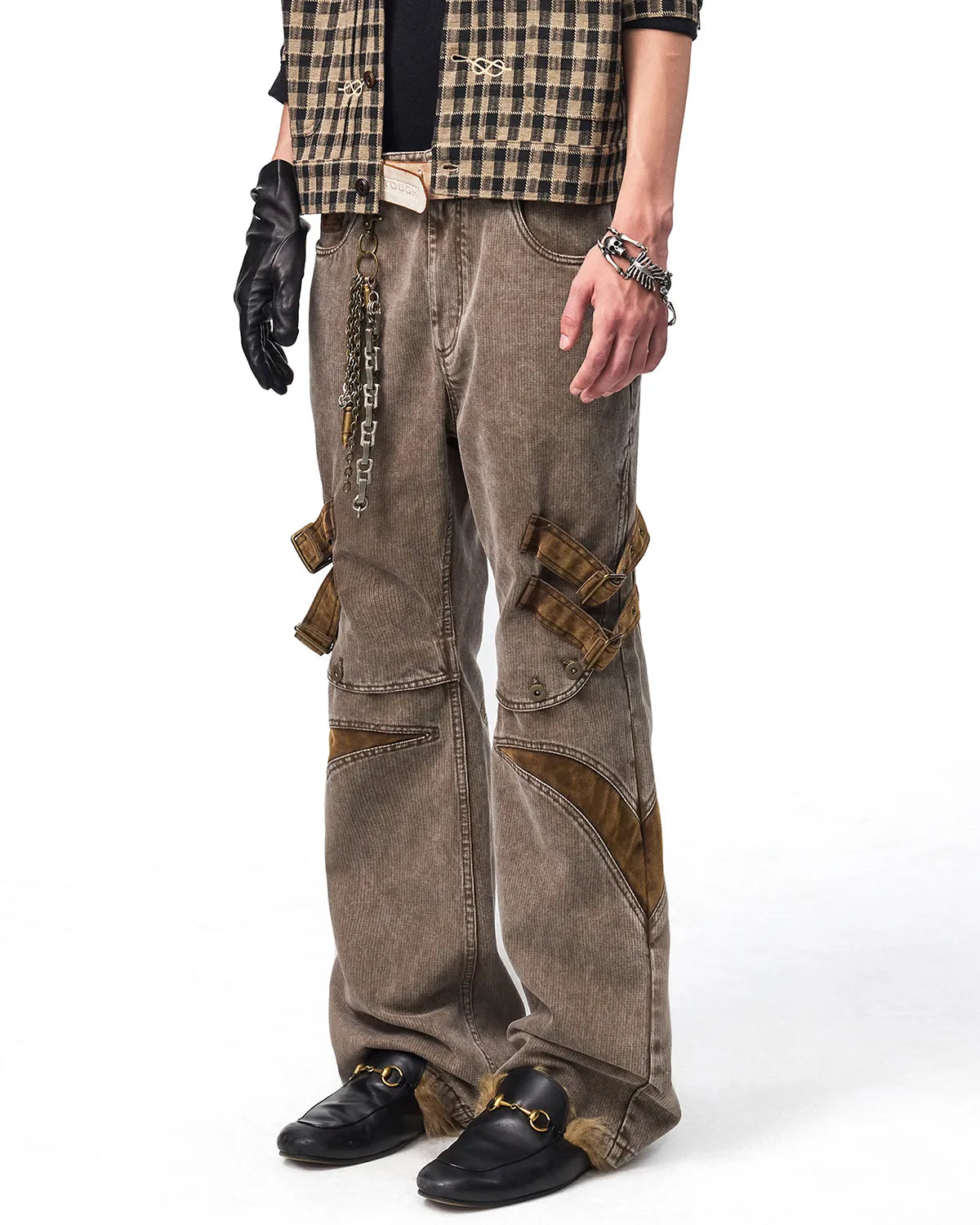 EMO Suede Panel Workwear Pants