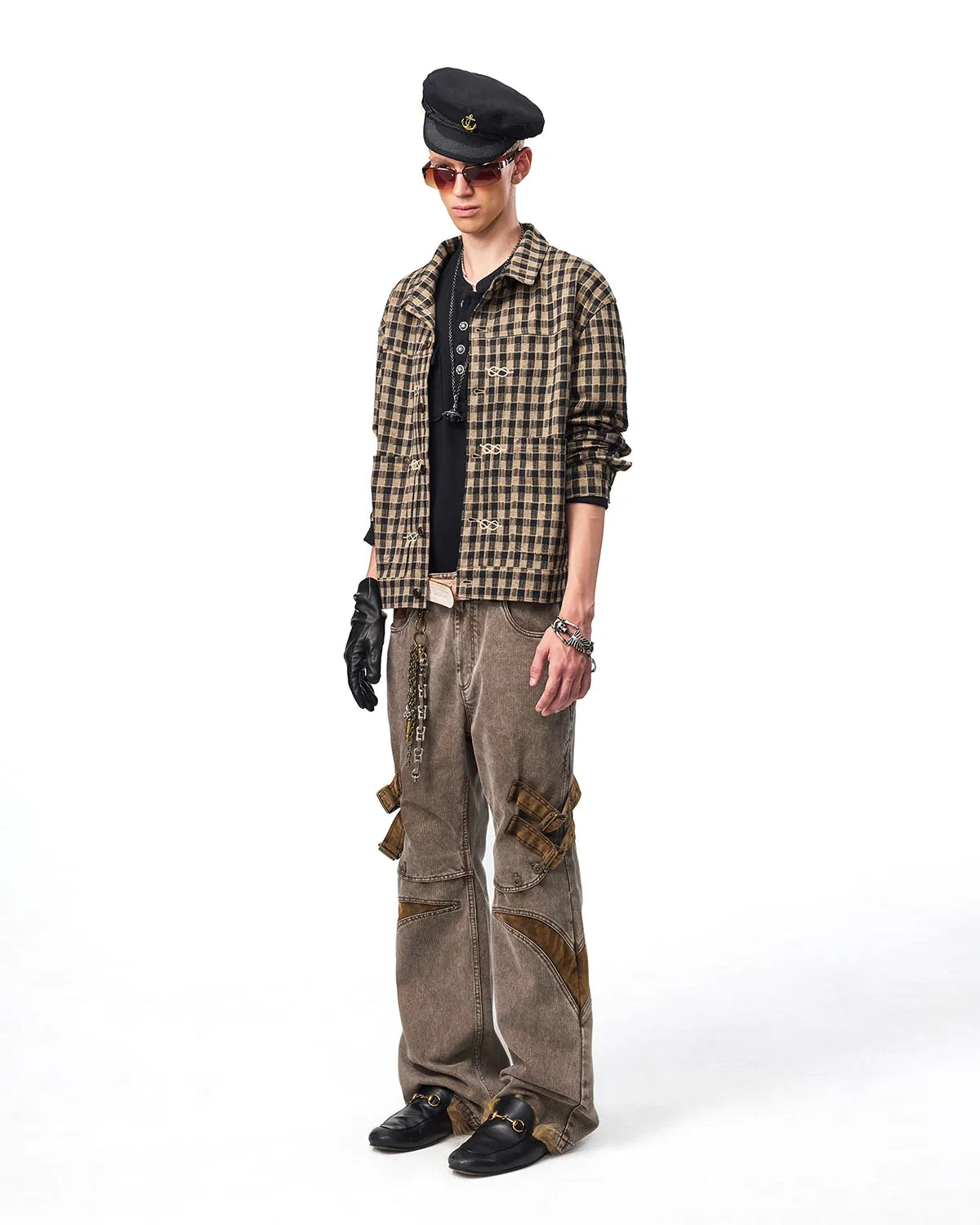 EMO Suede Panel Workwear Pants