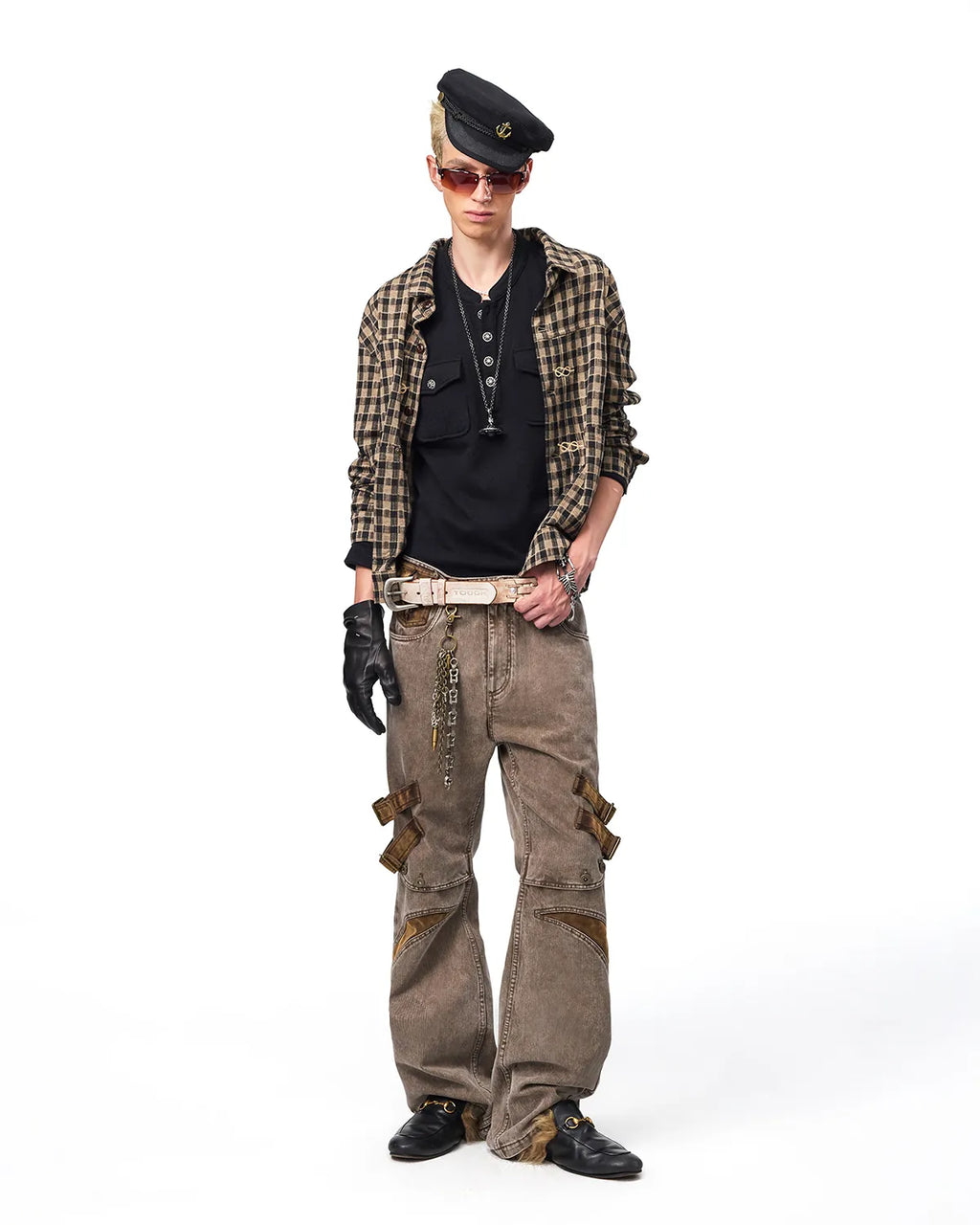 EMO Suede Panel Workwear Pants