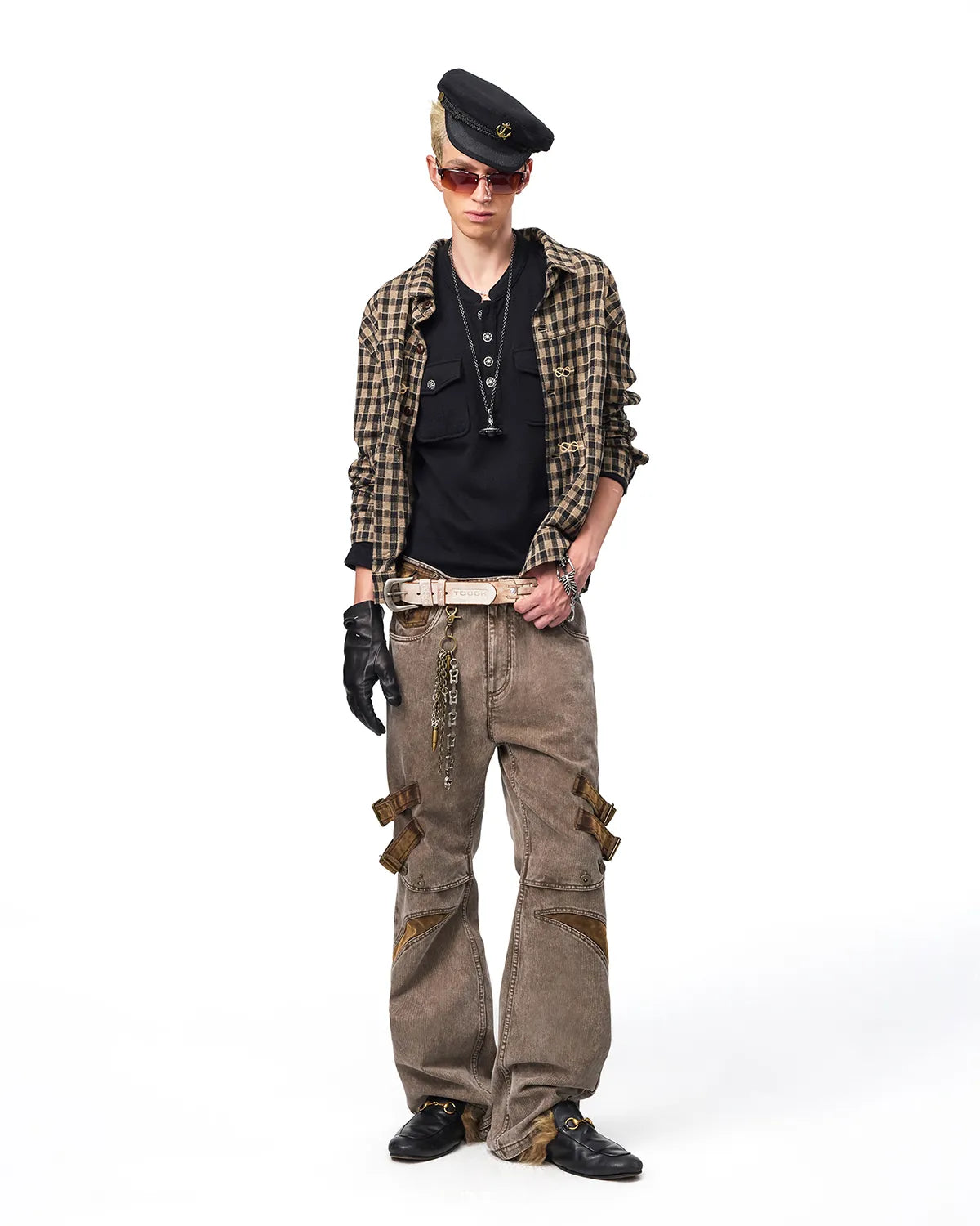 EMO Suede Panel Workwear Pants