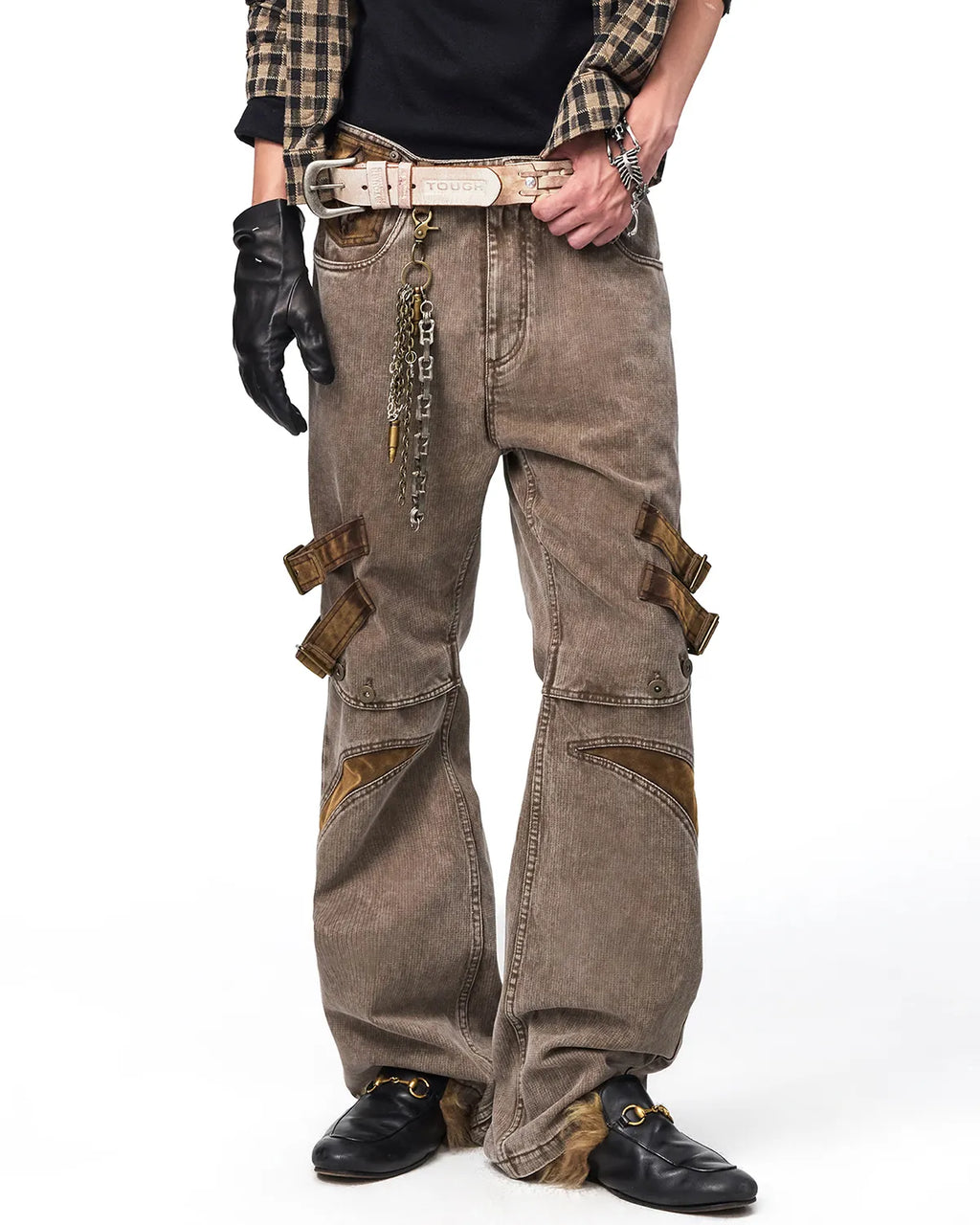 EMO Suede Panel Workwear Pants