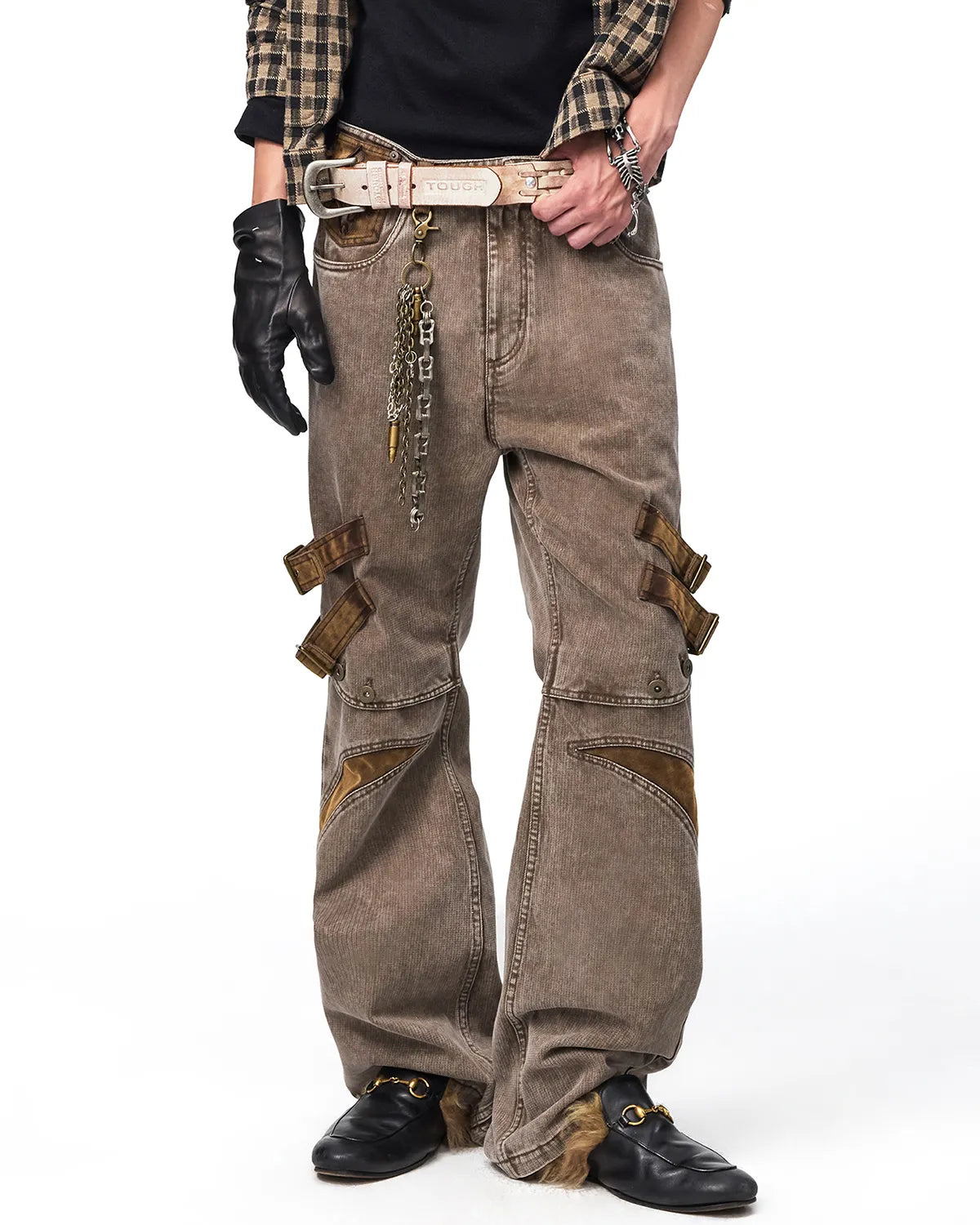 EMO Suede Panel Workwear Pants