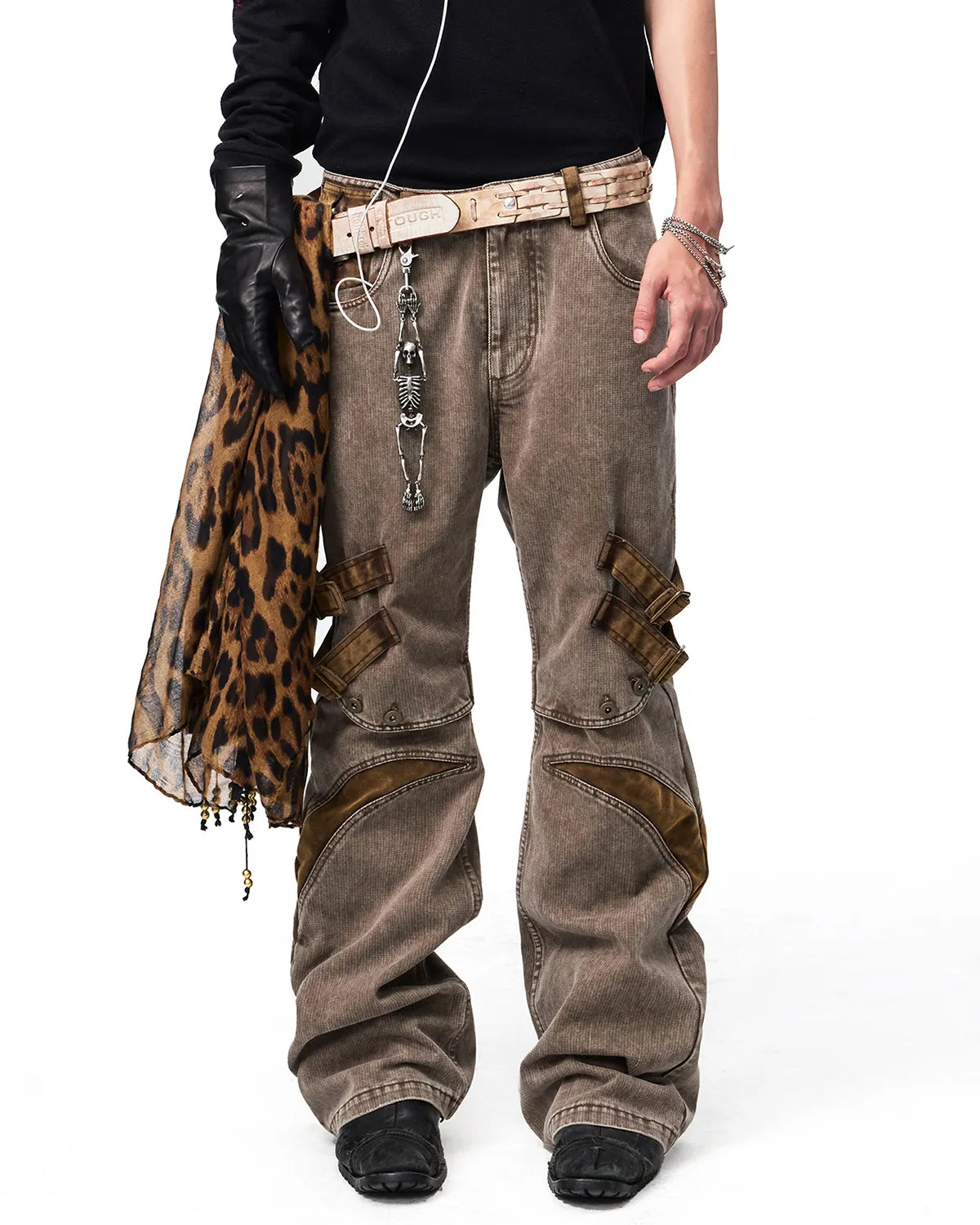 EMO Suede Panel Workwear Pants