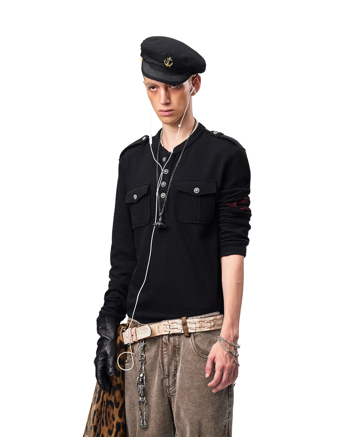EMO Ruins Graphic Military T-Shirt Black