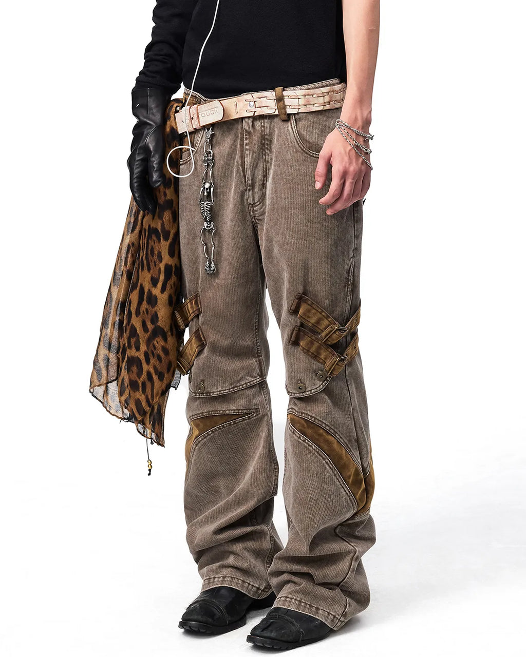 EMO Suede Panel Workwear Pants
