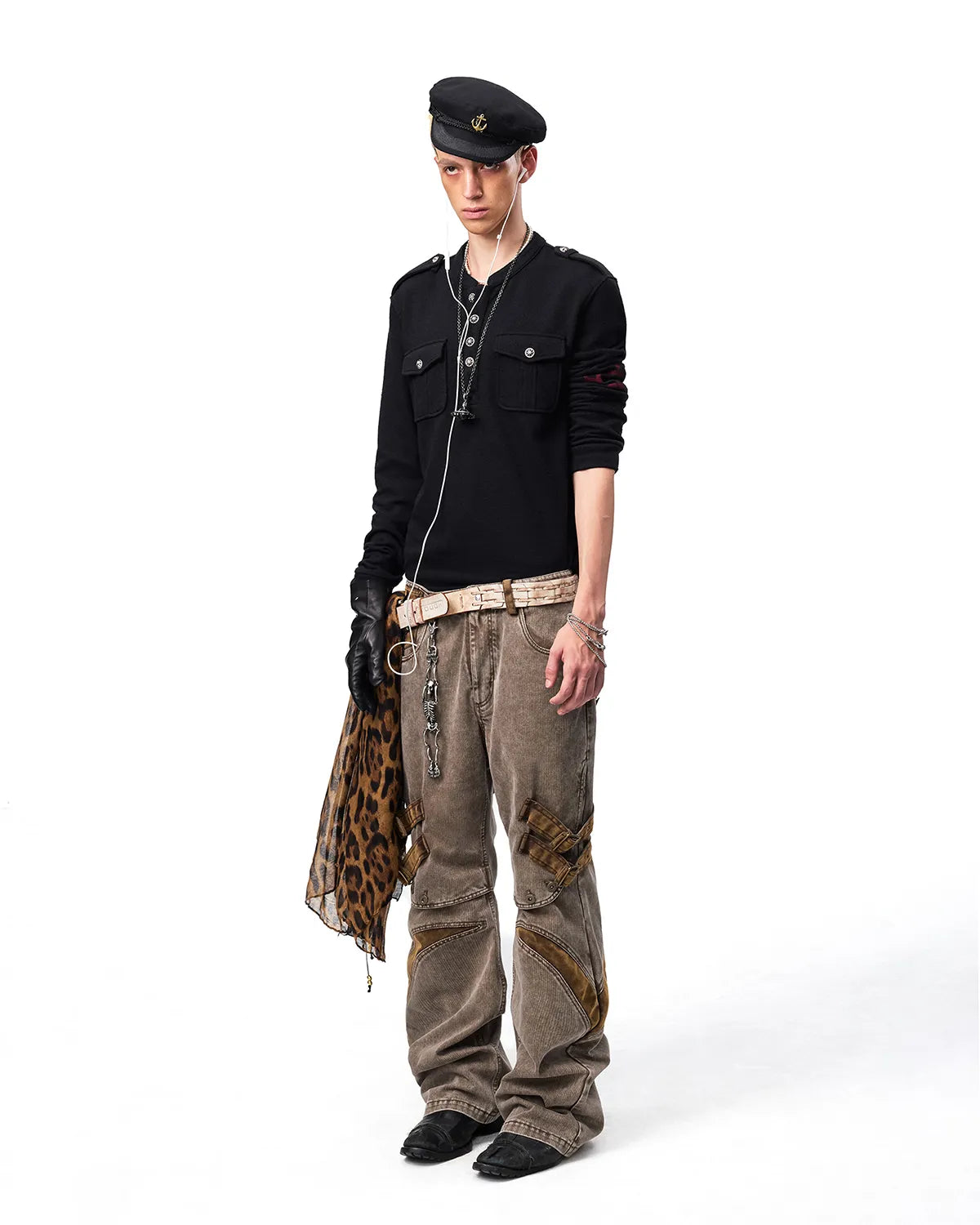 EMO Suede Panel Workwear Pants