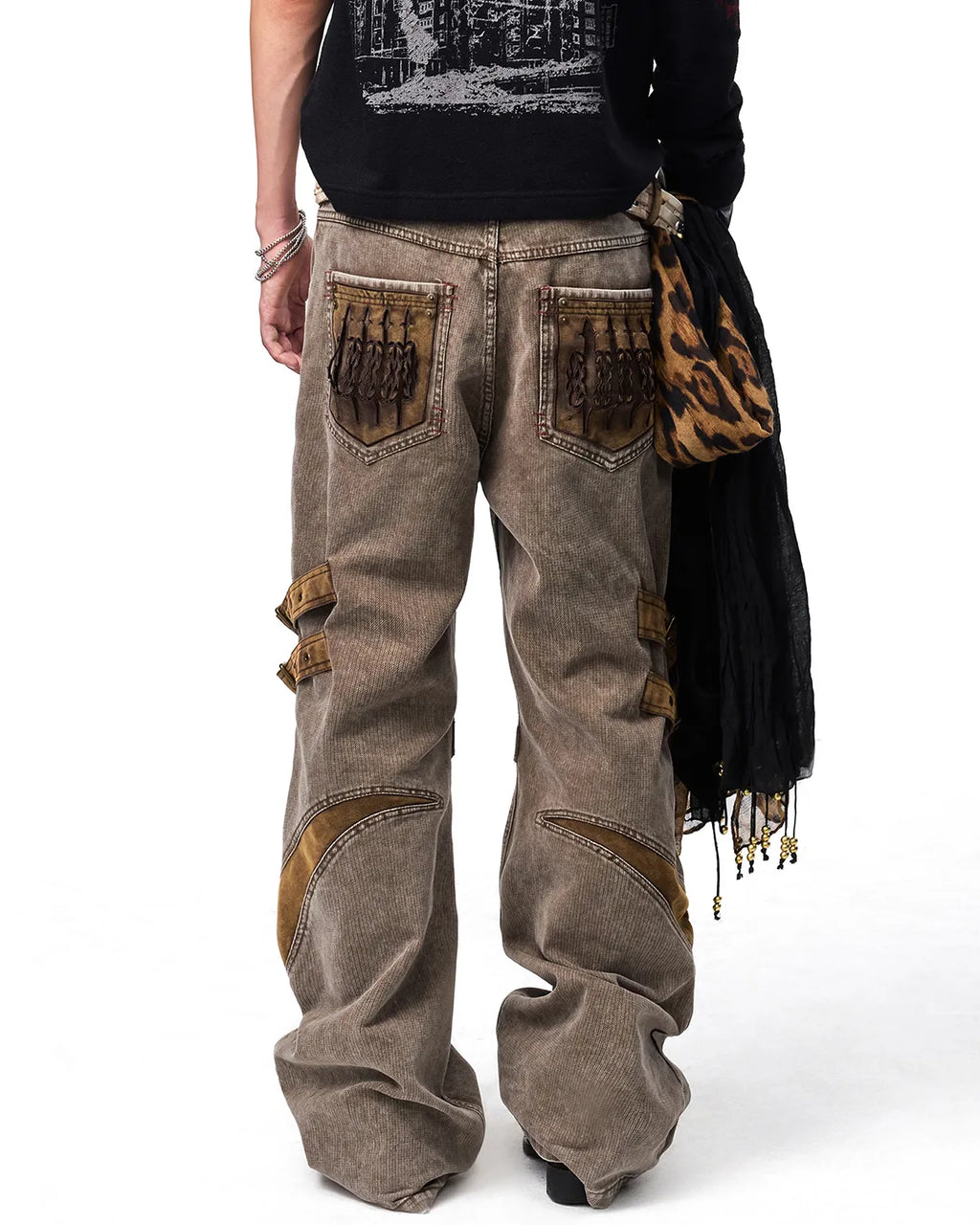 EMO Suede Panel Workwear Pants