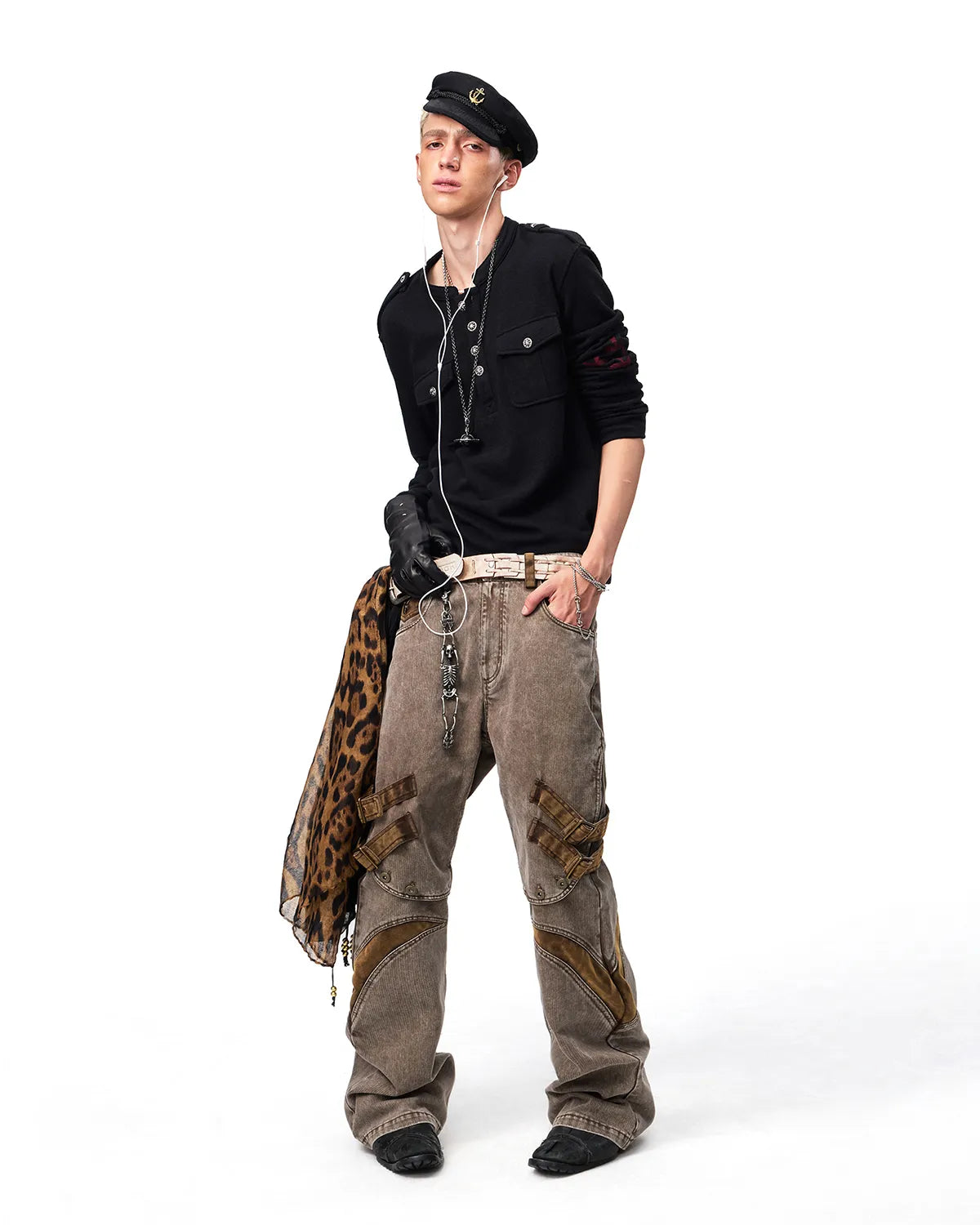 EMO Suede Panel Workwear Pants