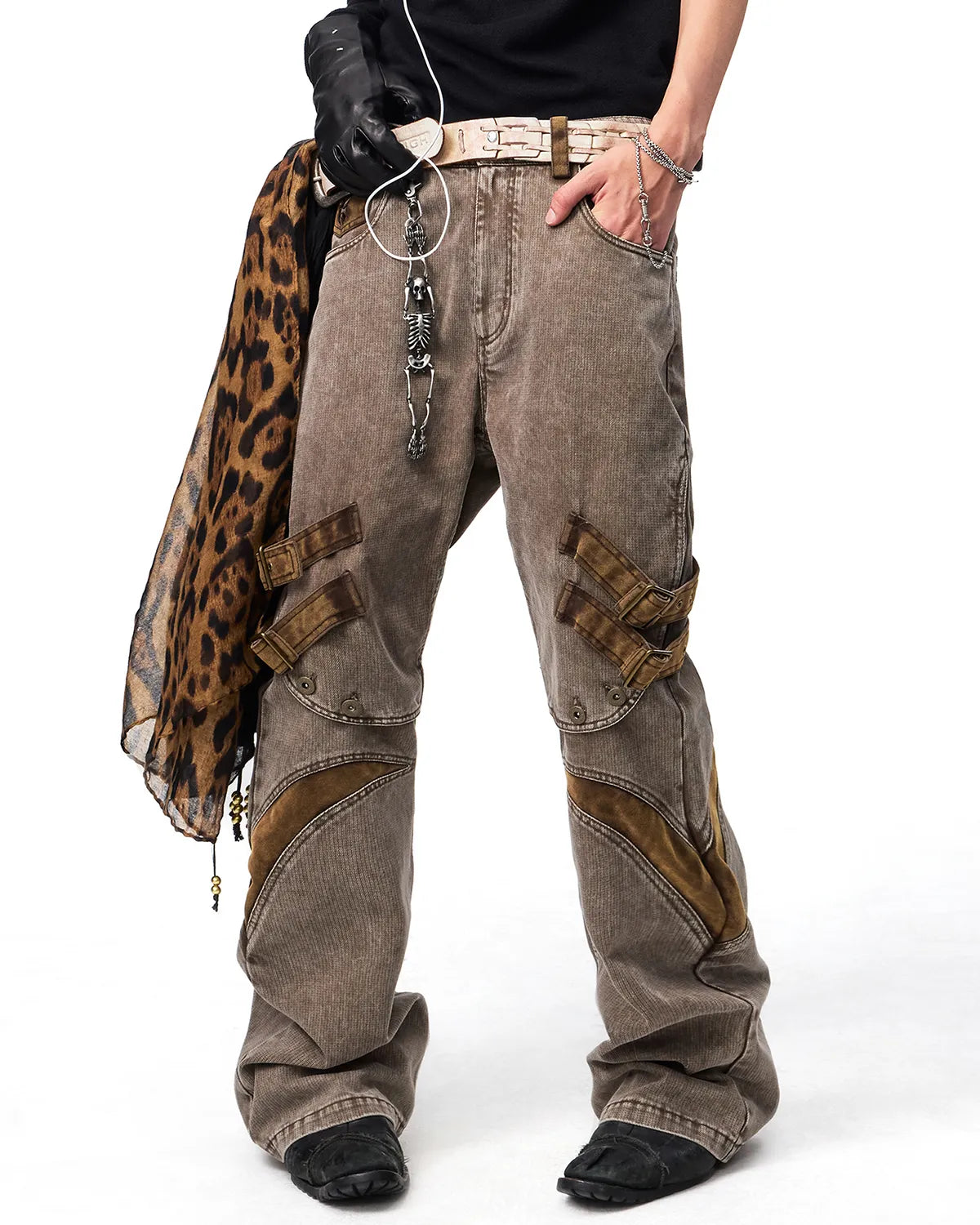 EMO Suede Panel Workwear Pants