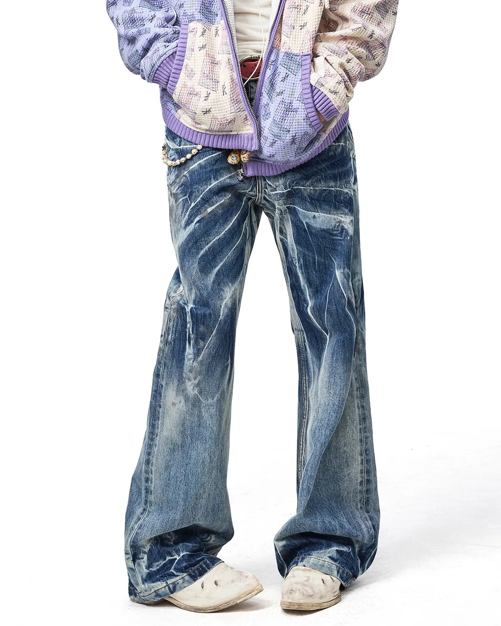 EMO Lightning Wash Wide-Leg Jeans