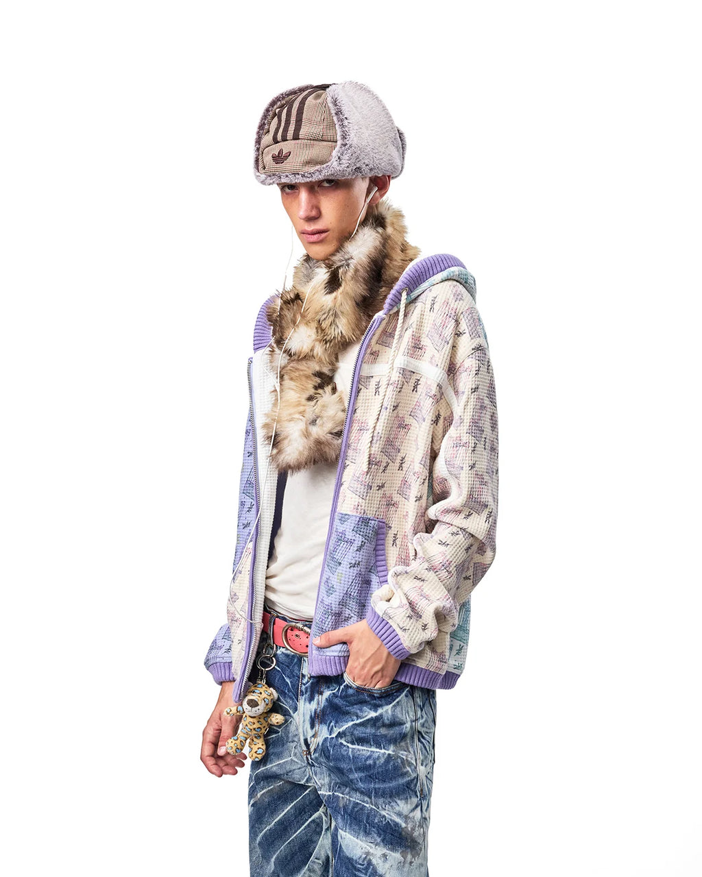 EMO Color-Blocked Waffle Hooded Sweatshirt