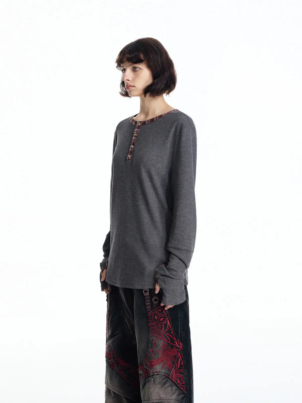 EMO Textured Waffle-Knit Slim-Fit Top