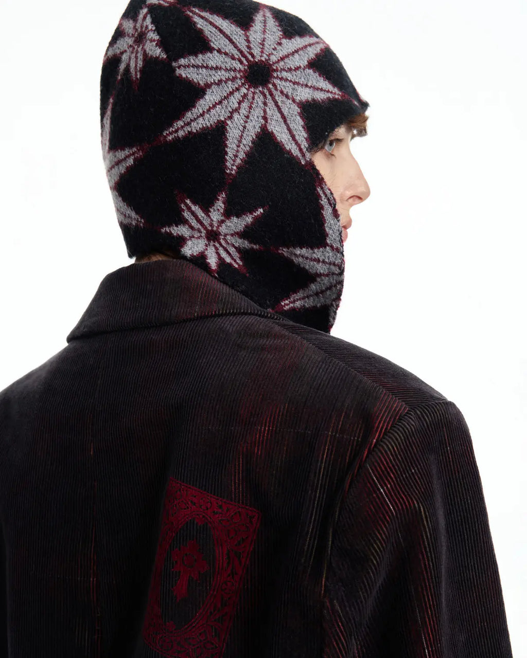 EMO Retro Star Contrast Knit Aviator Hat