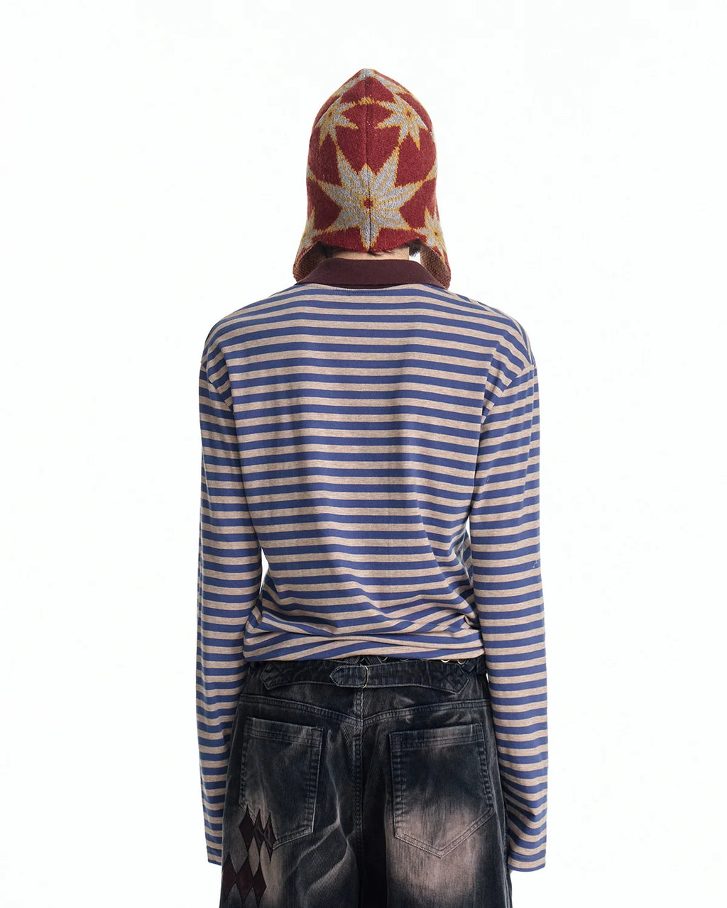 EMO "Retro Film Reel" Striped Knit Polo