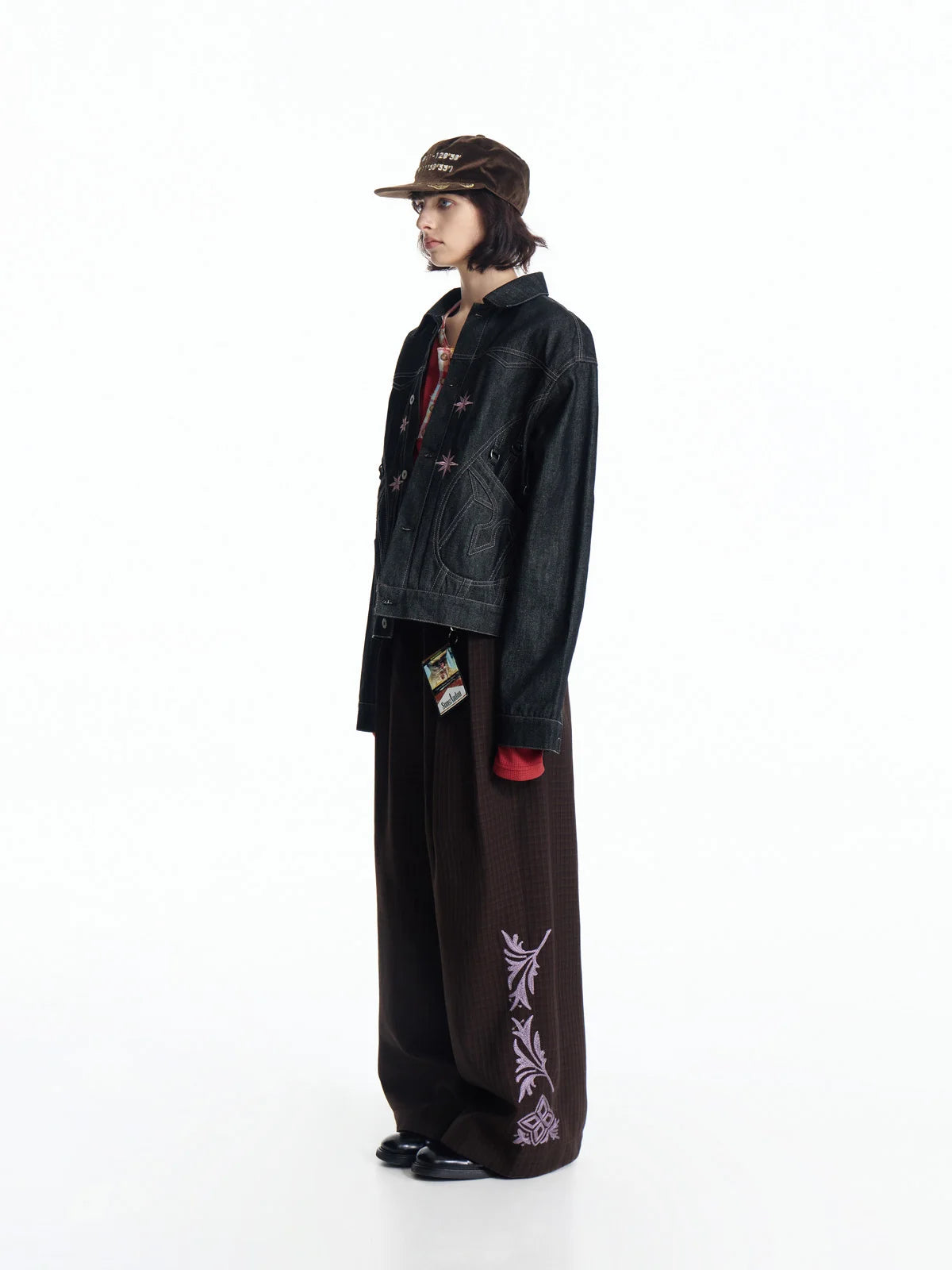 EMO Check-jacquard Wide Leg Trouser