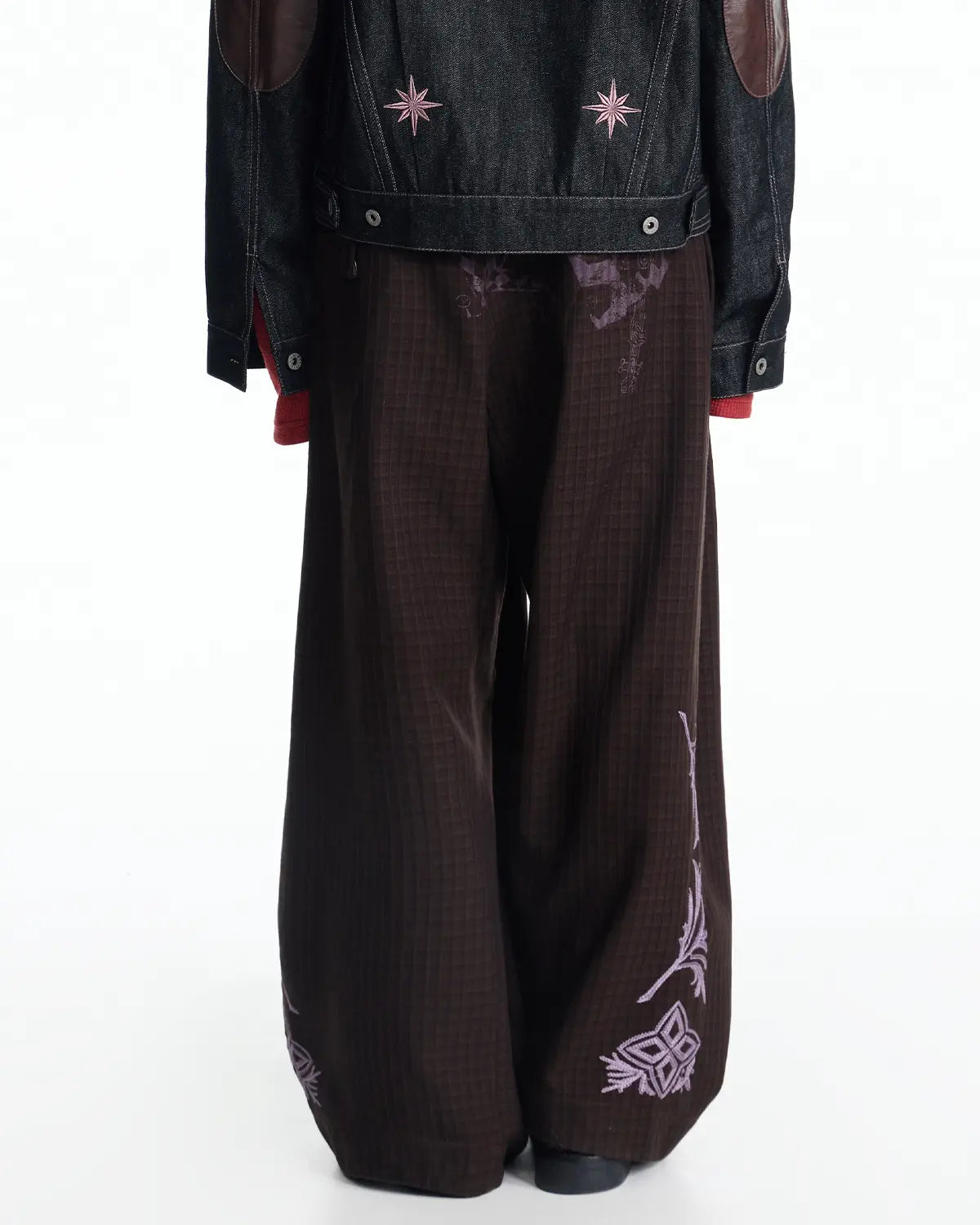 EMO Check-jacquard Wide Leg Trouser