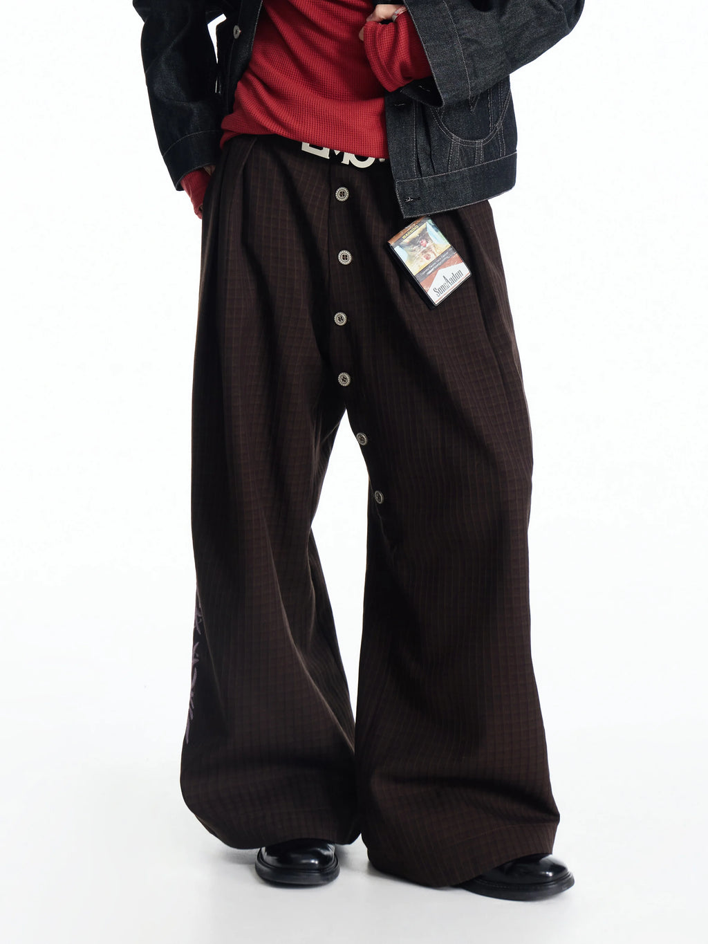 EMO Check-jacquard Wide Leg Trouser