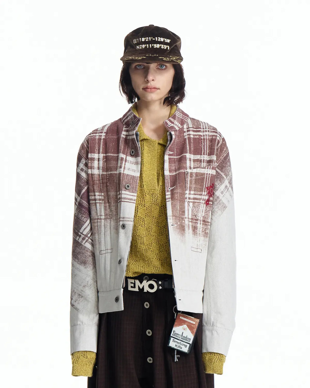 EMO Denim Embroidered Reversible Jacket（White）