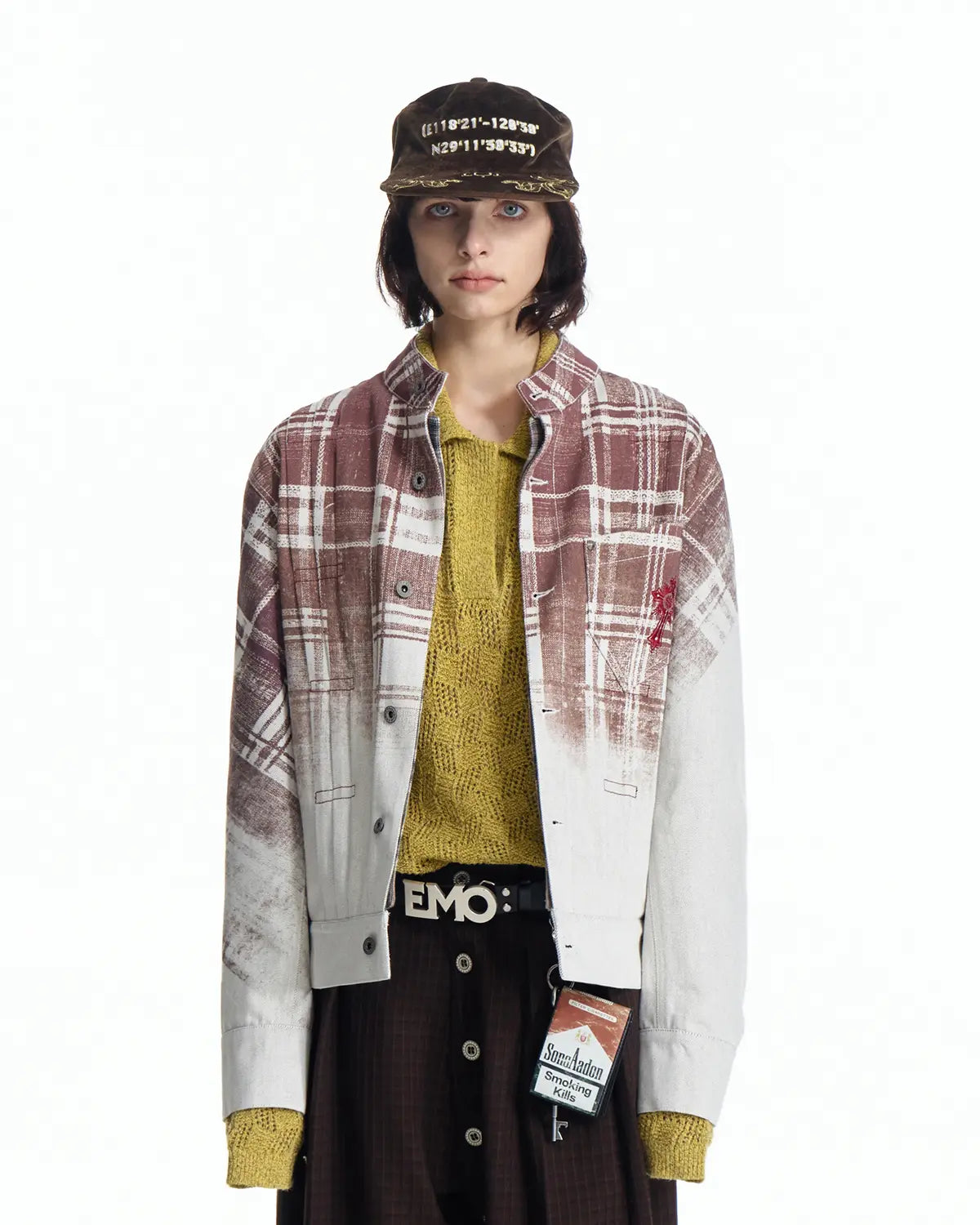 EMO Denim Embroidered Reversible Jacket（White）