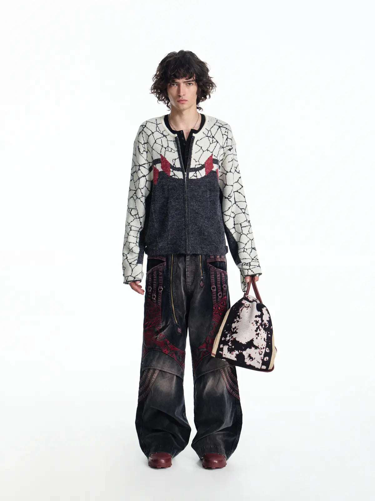 EMO Retro Biker-Inspired Jacquard Sweater