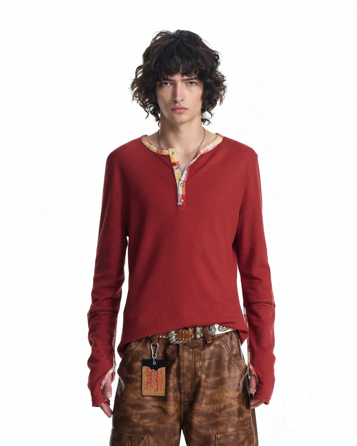 EMO Textured Waffle-Knit Slim-Fit Top