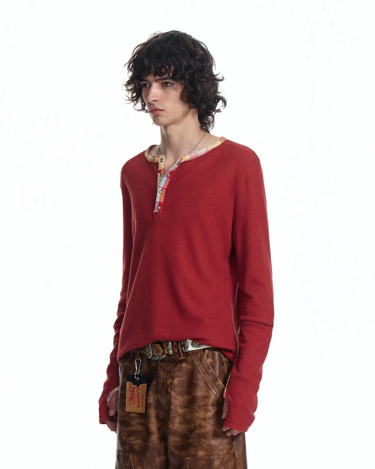 EMO Textured Waffle-Knit Slim-Fit Top