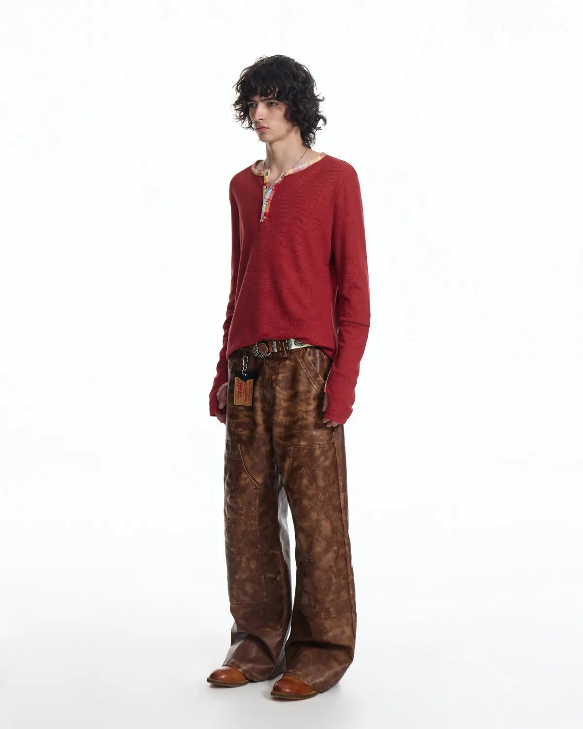 EMO Textured Waffle-Knit Slim-Fit Top