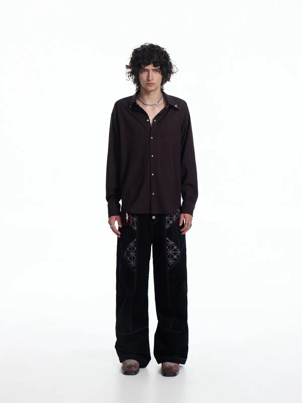 EMO "Mystic Jester" Striped TR Button-Down