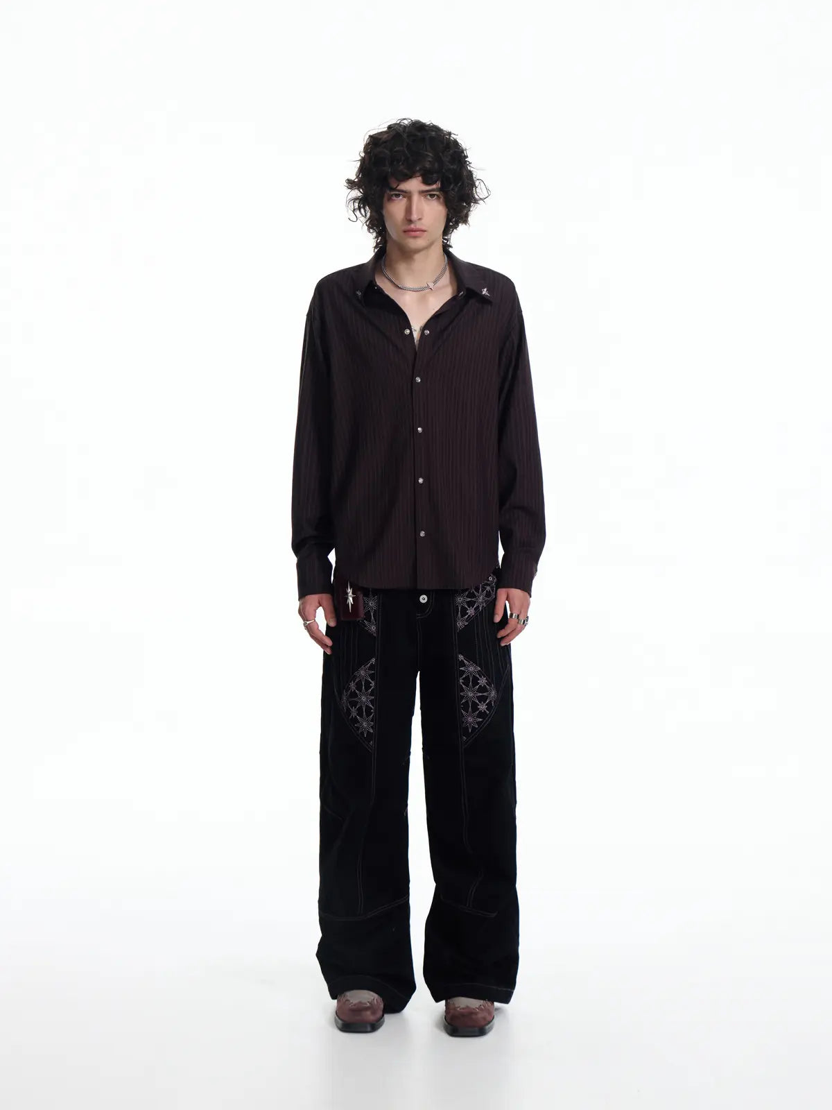 EMO "Mystic Jester" Striped TR Button-Down