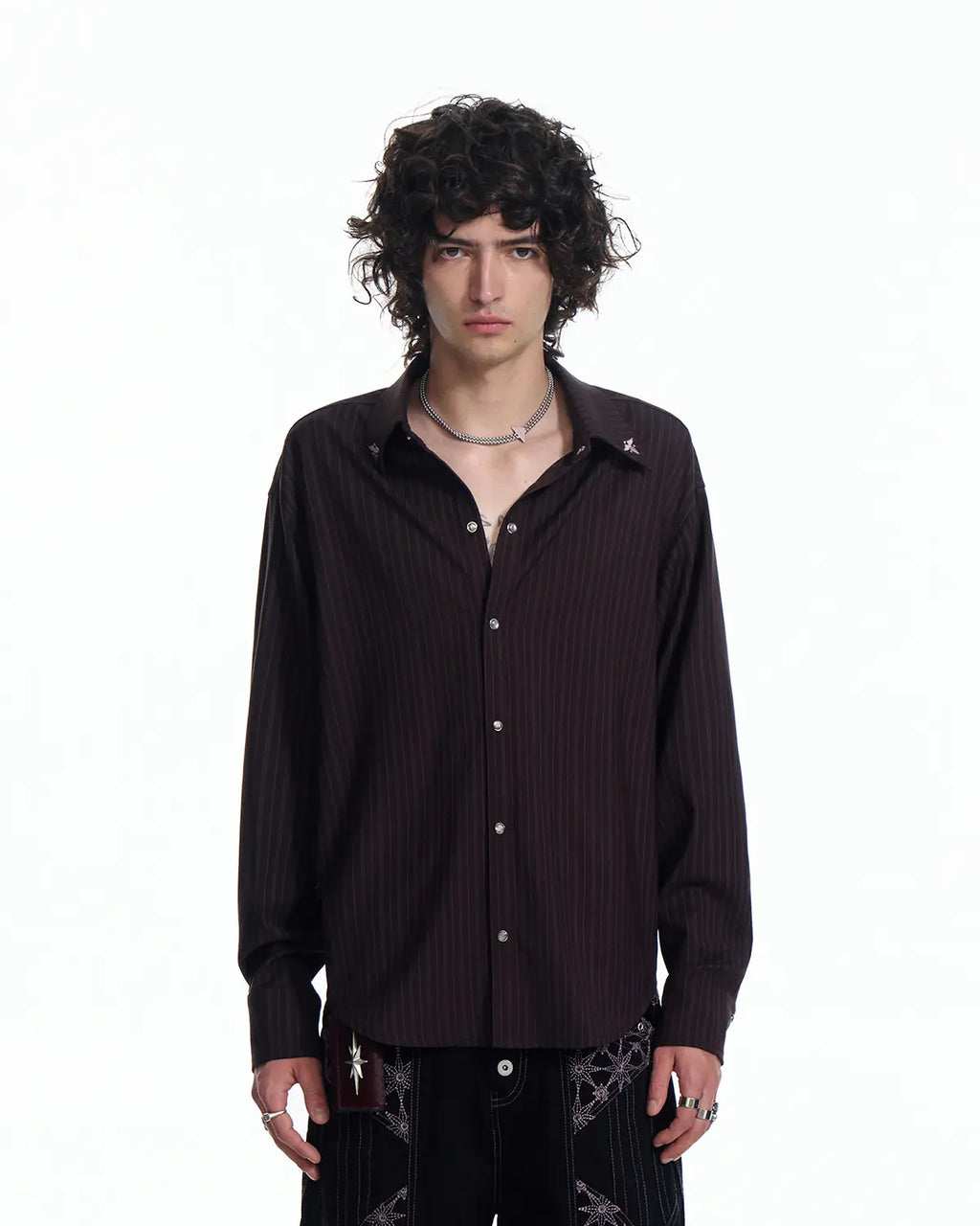 EMO "Mystic Jester" Striped TR Button-Down