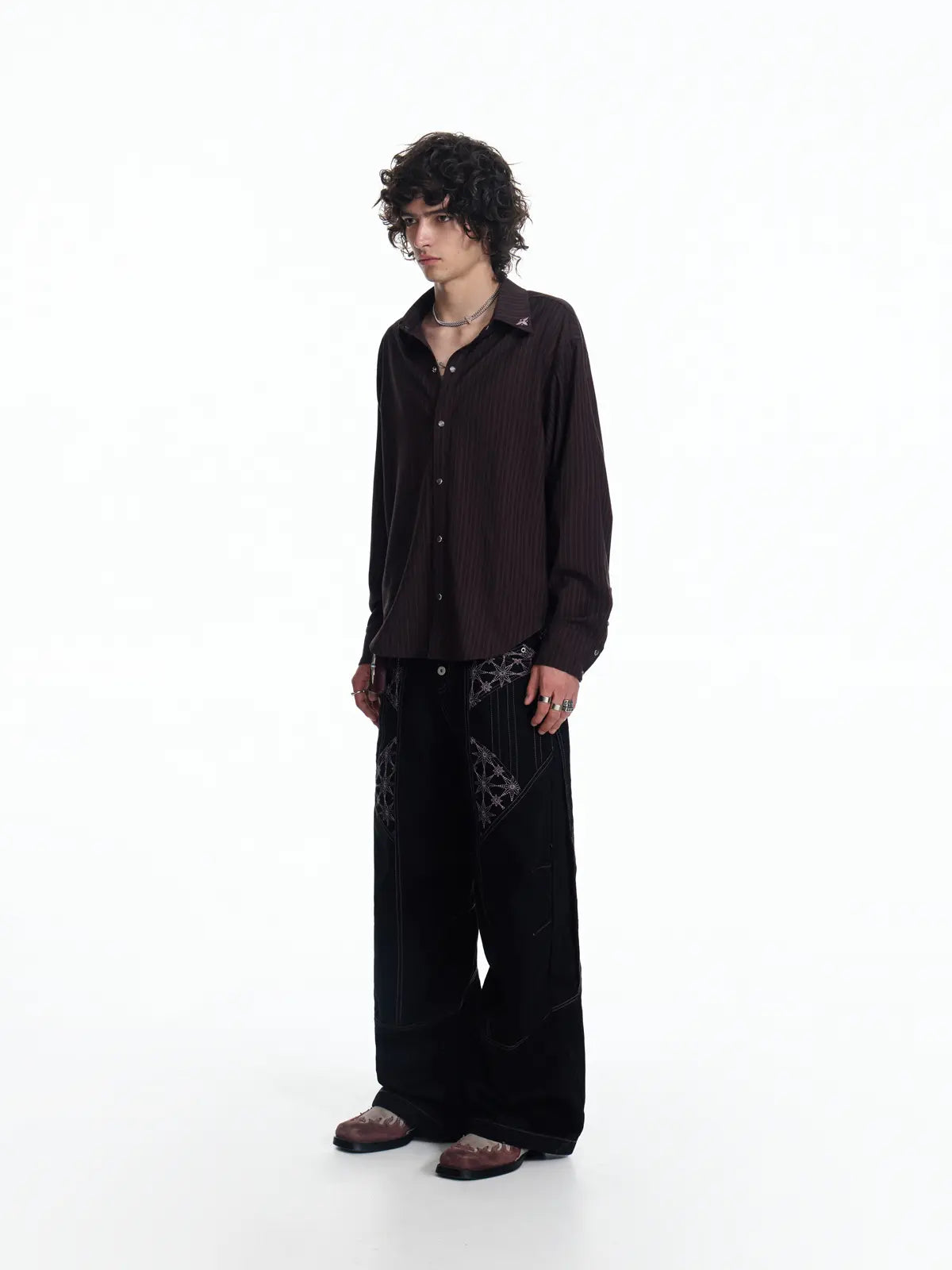 EMO "Mystic Jester" Striped TR Button-Down