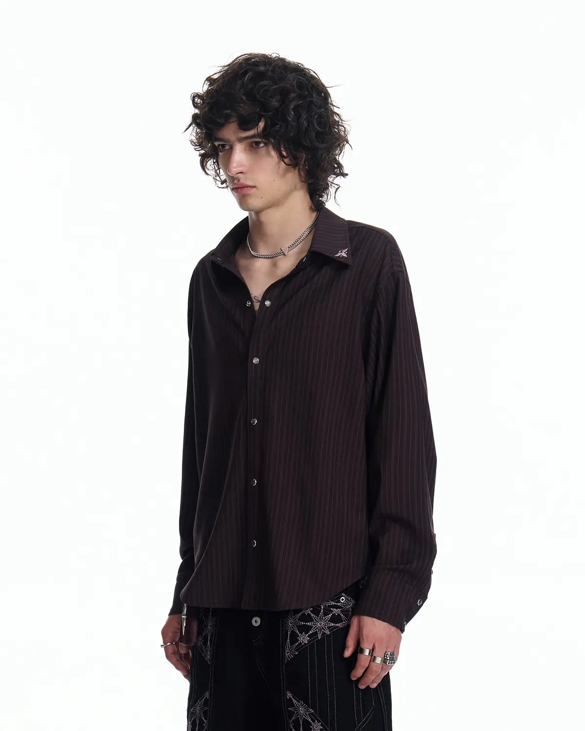EMO "Mystic Jester" Striped TR Button-Down