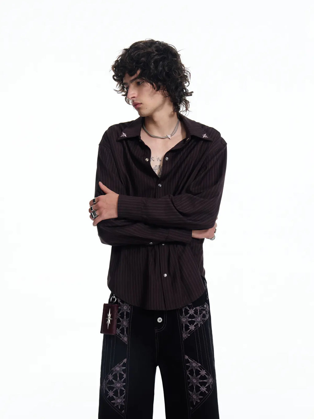 EMO "Mystic Jester" Striped TR Button-Down