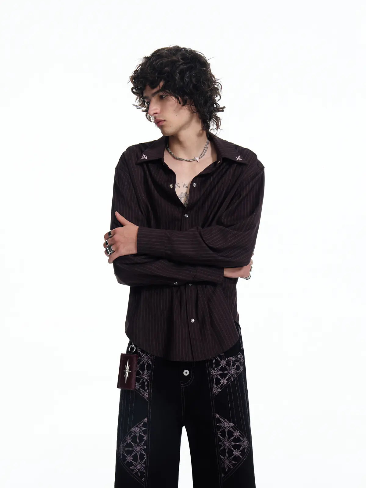 EMO "Mystic Jester" Striped TR Button-Down
