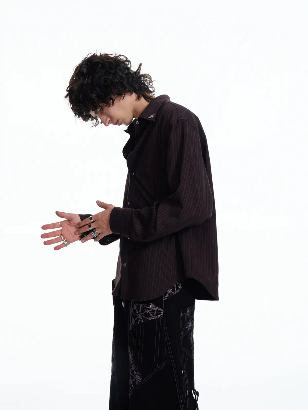 EMO "Mystic Jester" Striped TR Button-Down
