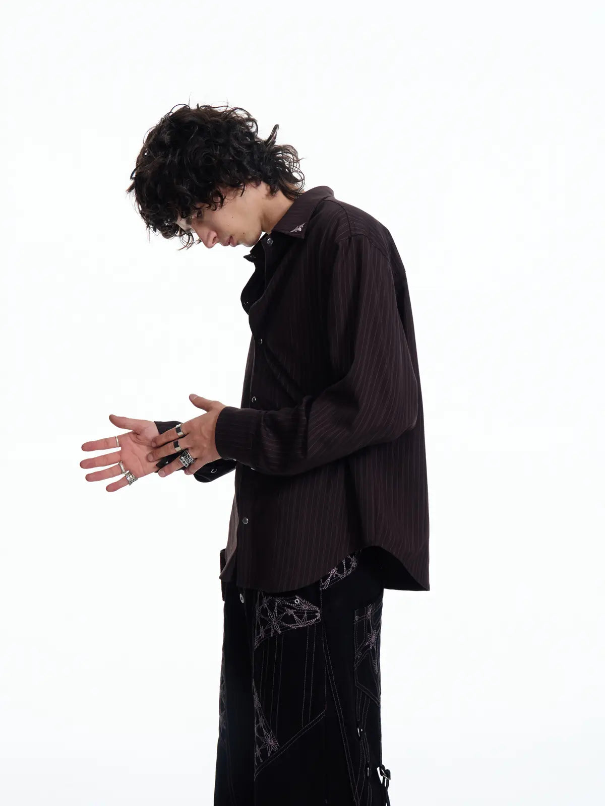 EMO "Mystic Jester" Striped TR Button-Down