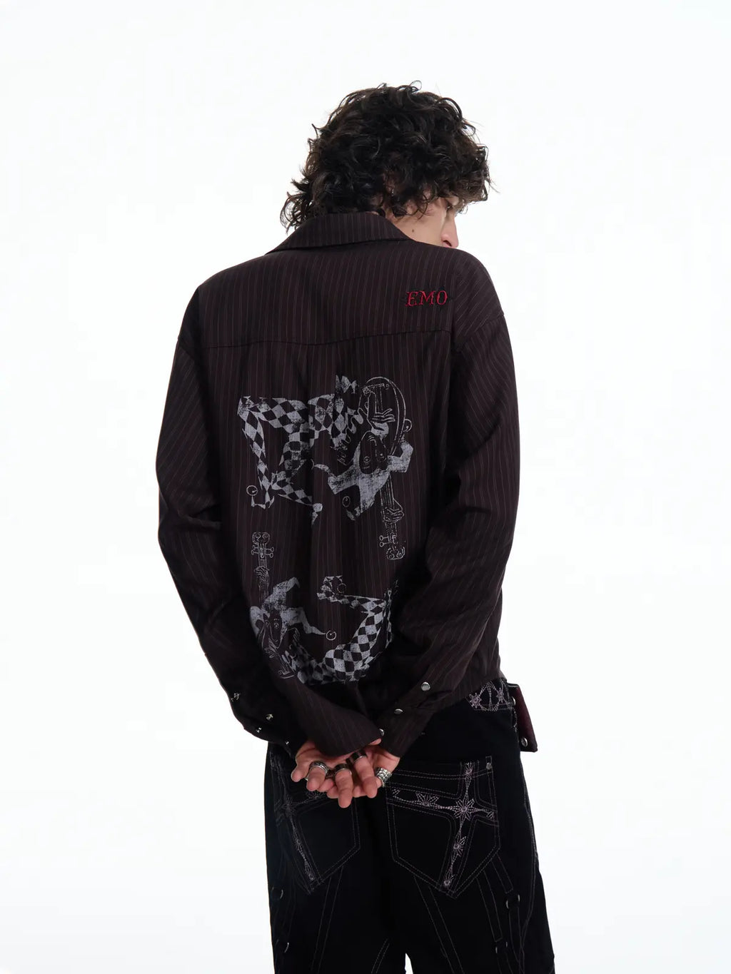 EMO "Mystic Jester" Striped TR Button-Down