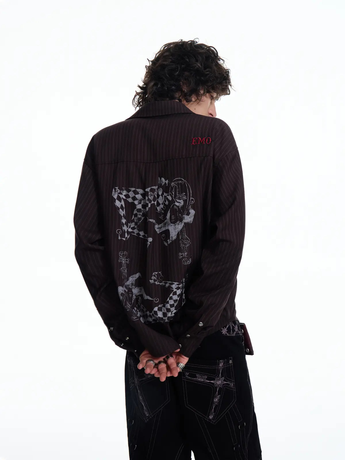 EMO "Mystic Jester" Striped TR Button-Down